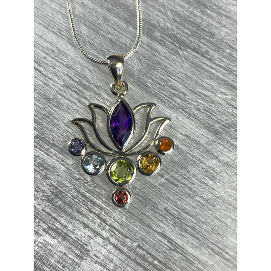 Lotus Chakra Stone Pendant